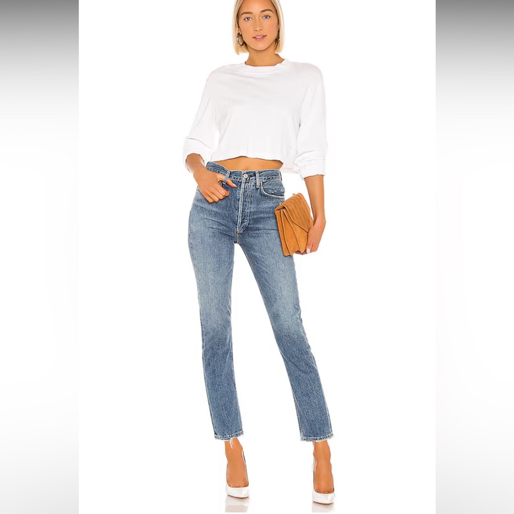 AGOLDE Riley High Rise Straight Crop